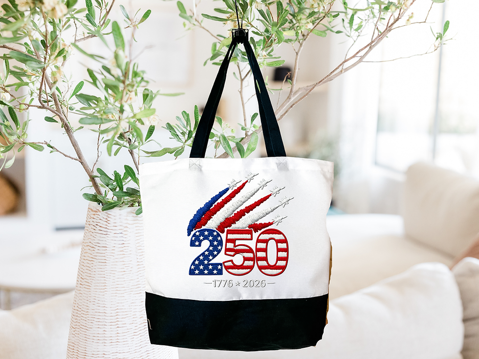 Thumbnail: USA 250th Anniversary Tote Bag, Patriotic 1776-2026 Shopping Bag, Beach Bag.
