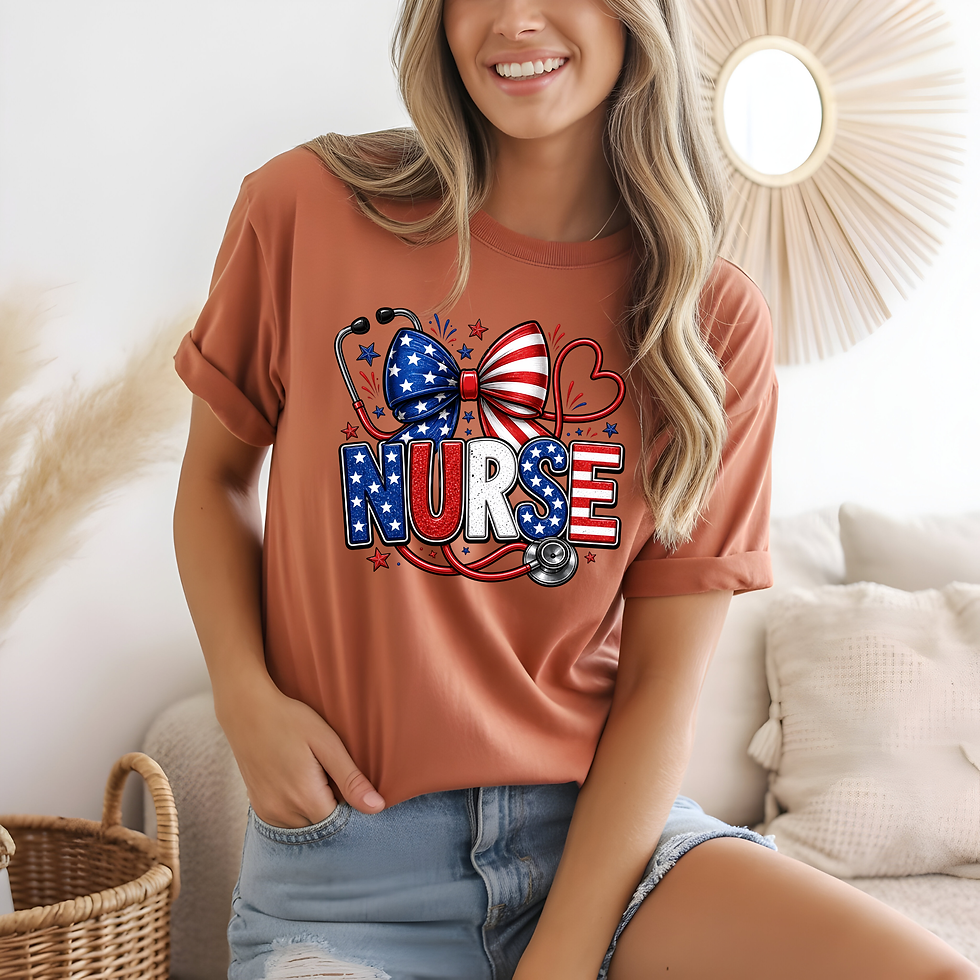 Thumbnail: Patriotic Nurse Shirt | American Flag Nurse Tee | Healthcare Worker Gift