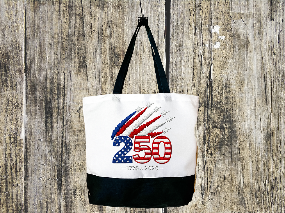 Thumbnail: USA 250th Anniversary Tote Bag, Patriotic 1776-2026 Shopping Bag, Beach Bag.