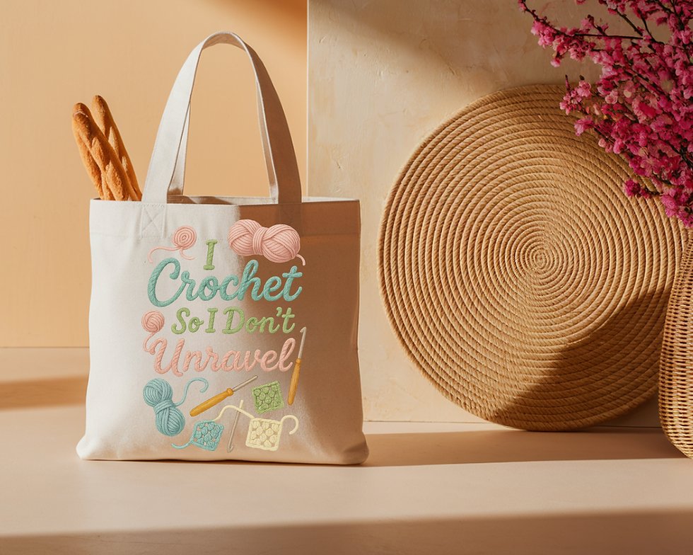 Thumbnail: Crochet Tote Bag, Yarn Lover Gift, Knitting Project Bag.