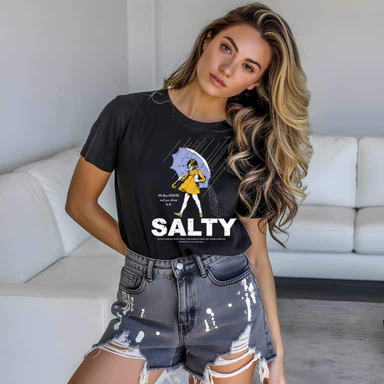 Thumbnail: Girl with Umbrella tee | Rainy Day Illustration Shirt