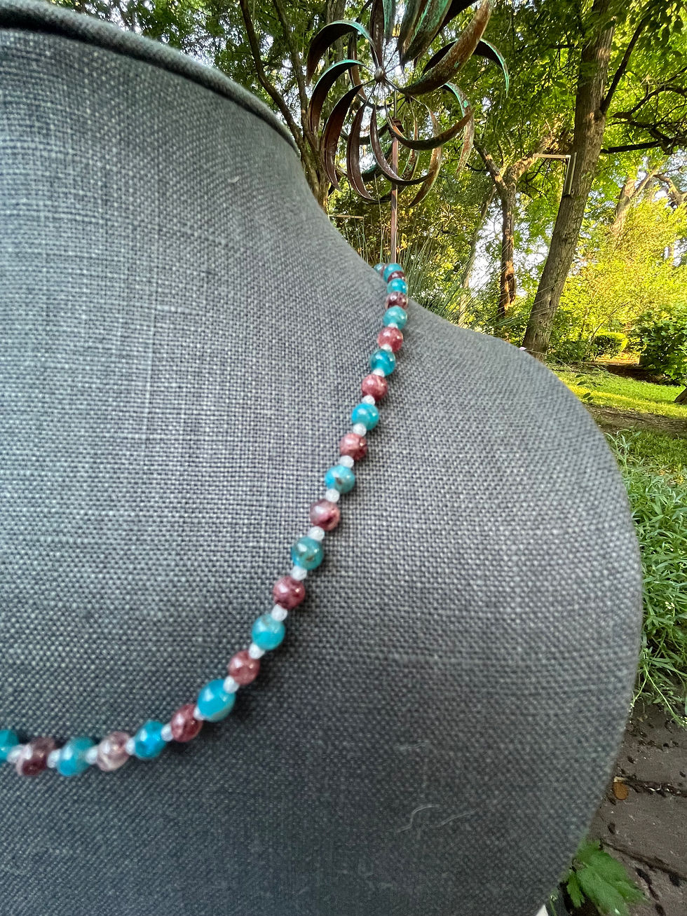 Thumbnail: Strawberry Quartz and Apatite Necklace