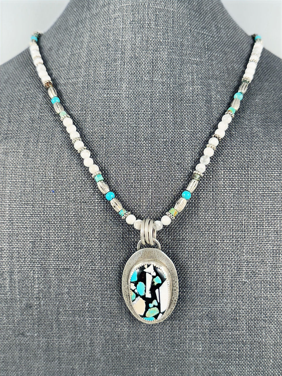 Thumbnail: Howlite and Turquoise Necklace