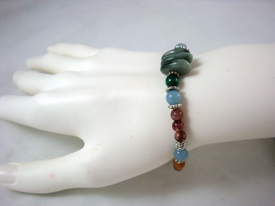 Thumbnail: Mixed Stone, Eagle Eye Rhyolite, Malachite, Sunstone, Angelite, and Lepidocrosit