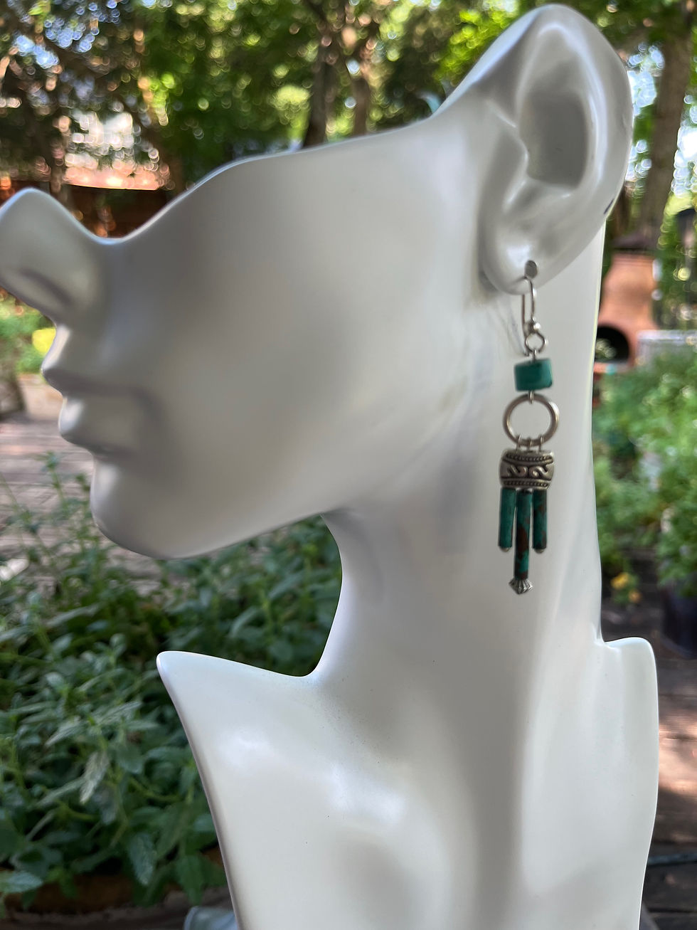 Thumbnail: Turquoise With Handmade Bead Earrings