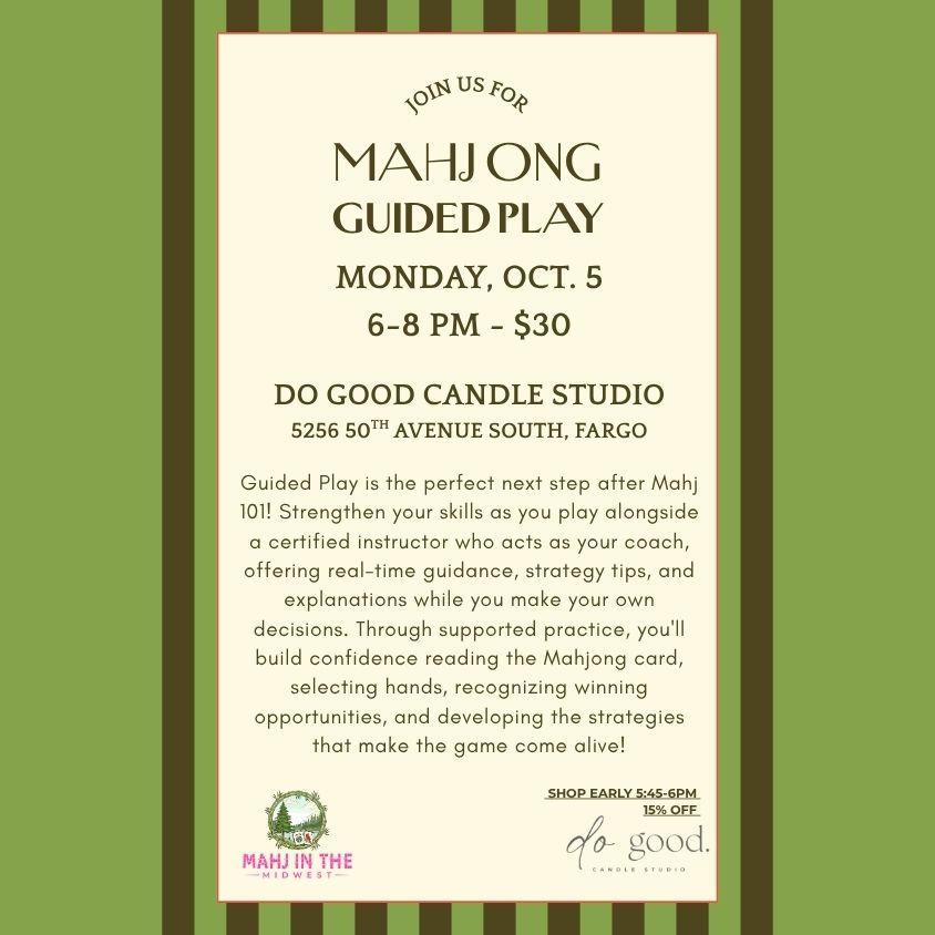 Mahjong Guided Play session at Do Good Candle Studio