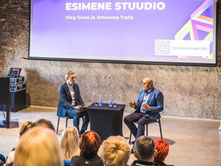 Johannes Tralla ja Oleg Gross Põltsamaal Kesk-Eesti ettevõtluskonverentsil