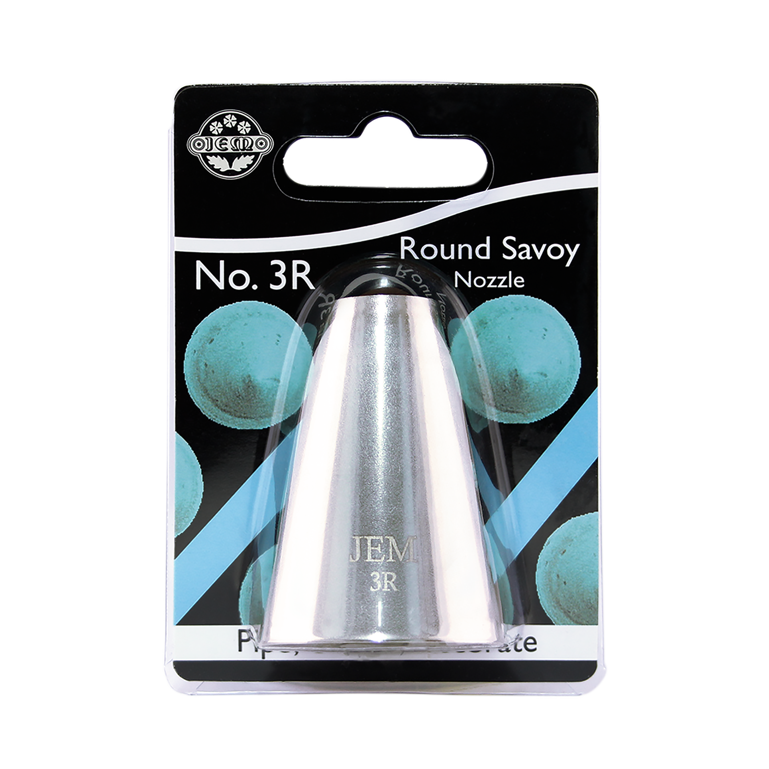 JEM Large Plain Round Savoy Nozzle #3R Carded