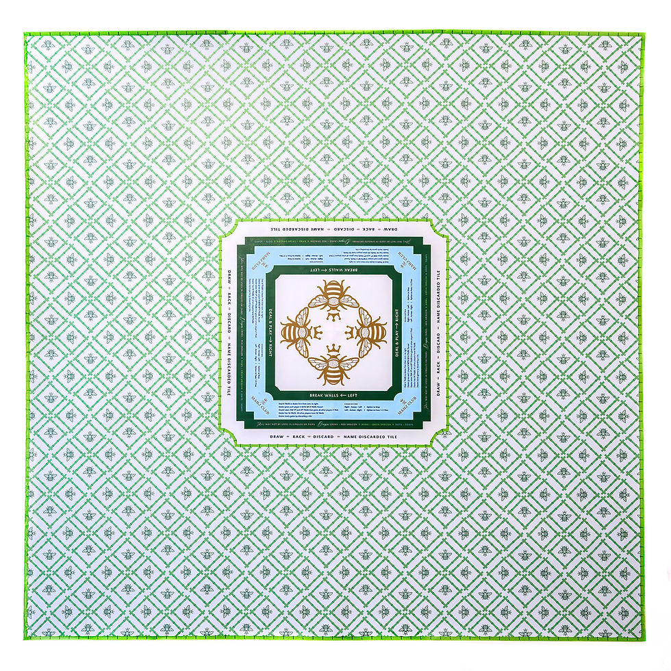 Thumbnail: The Mahj Club Queen Bee Cheatsheet Tablecloth with Monogram