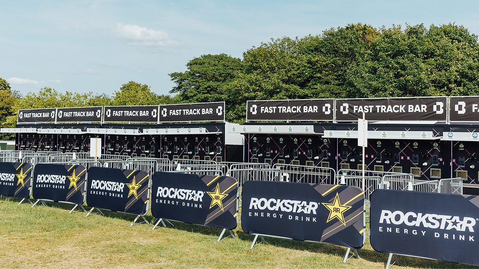 Self-service bar units at festival