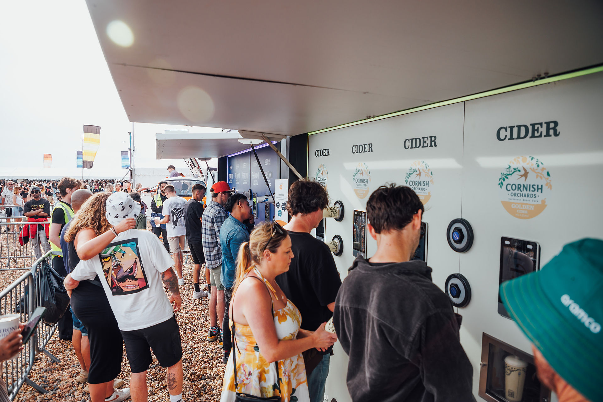 Customers use self servive bar machine to buy cider