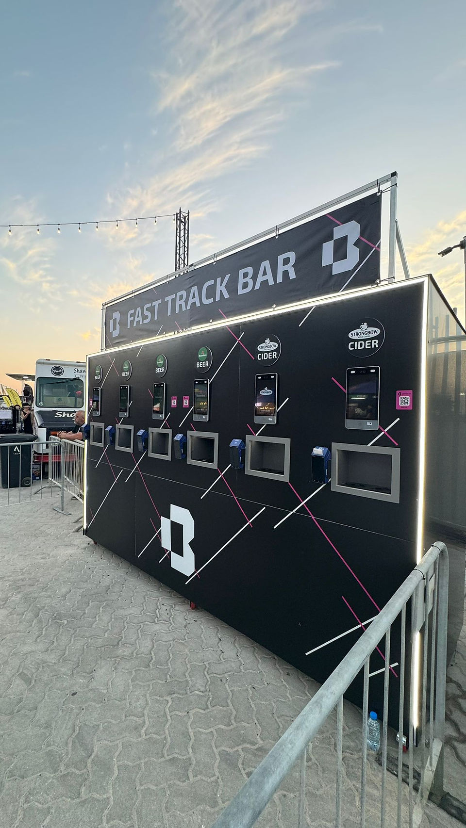 Black rectangular self service bar unit