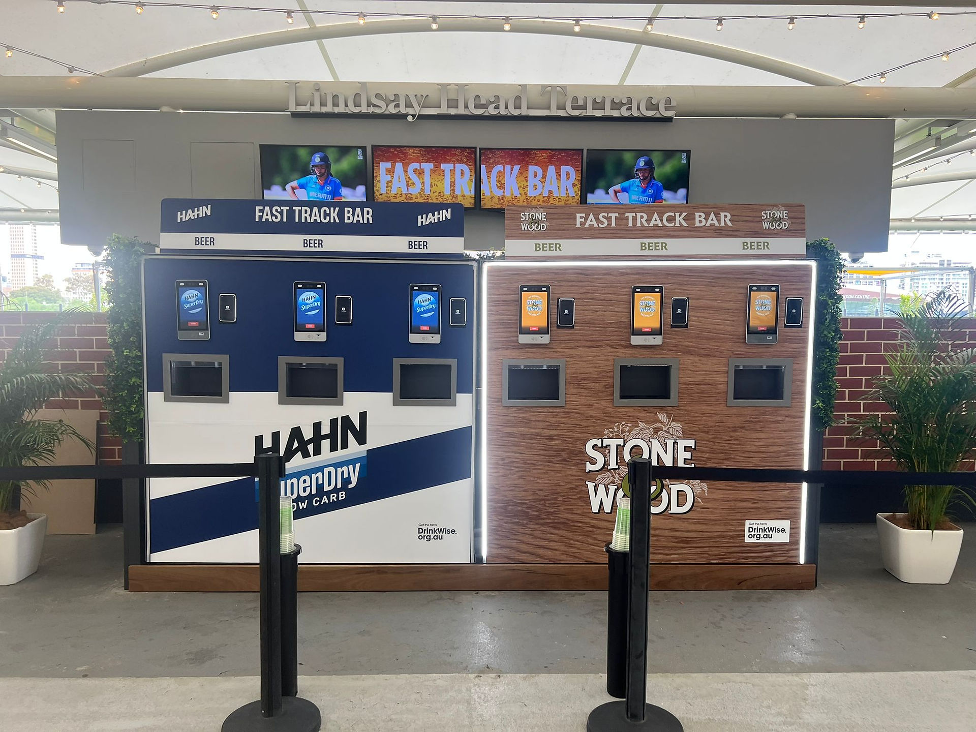 Two self-service beer machines
