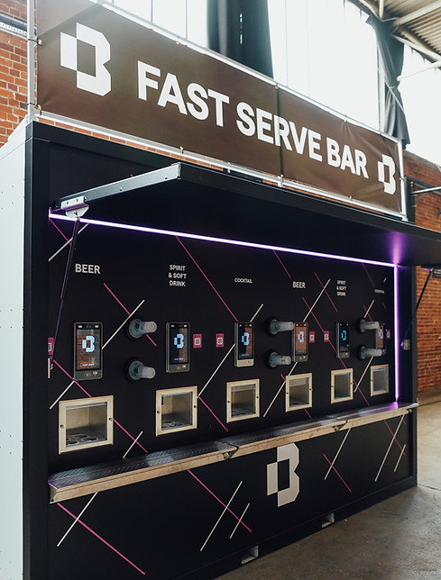 Boxbar automated self-serve Container Bar - Festival event venue arena stadium mobile bar 