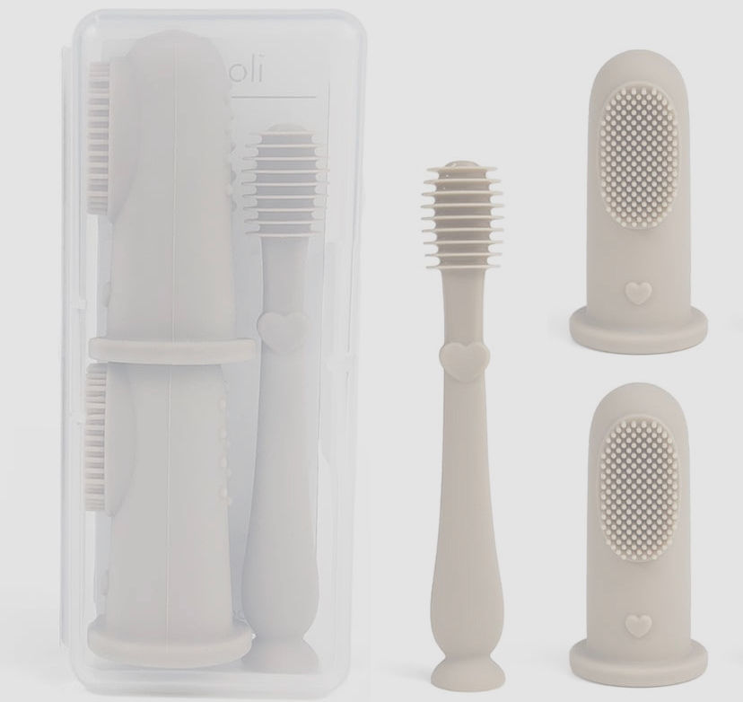 Baby Finger Toothbrush + Tongue Cleaner Oral Set