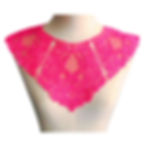 Neon Pink Lace Collar Accessory Front View