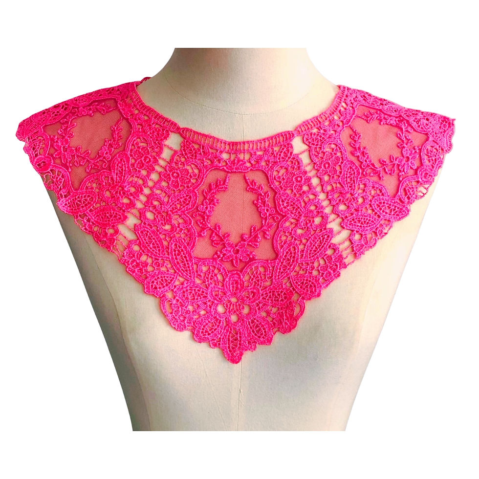 Neon Pink Lace Collar Accessory Front View