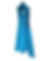 Turquoise Wool Tie Neck Pocketed Scarf Flat Lay