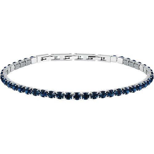 Bracciale Sector Tennis Uomo in Acciaio con Cristalli Blu