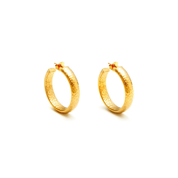 Giovanni Raspini Orecchini Moon Rock Piccoli | Argento 925 Oro | Martellati