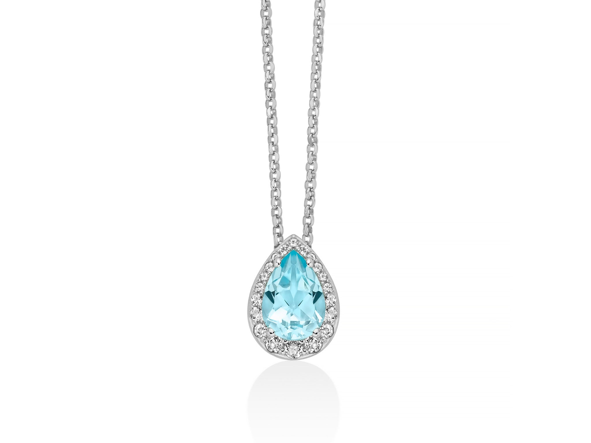 Collana Miluna Gemma del Cielo goccia grande in argento 925 CLD5438