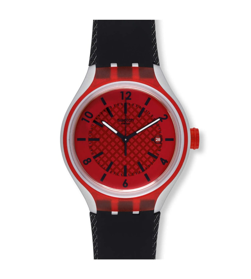 Swatch Orologio Rosso Audace | Cassa Plastica 41 mm | Movimento Quarzo