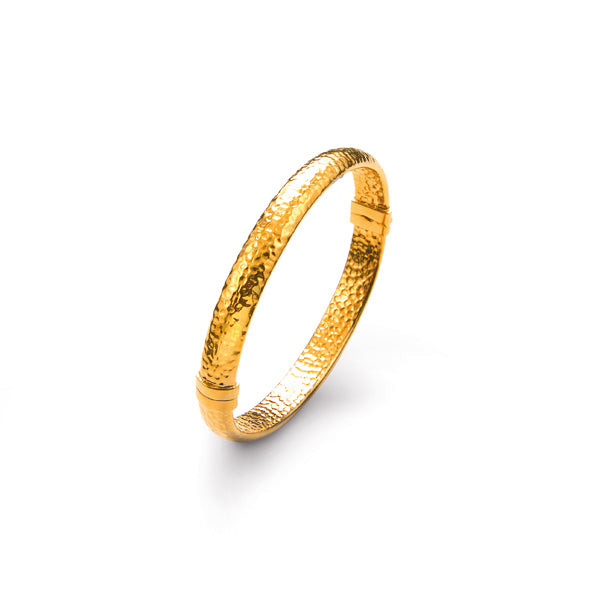 Giovanni Raspini Bracciale Bangle Moon Rock | Argento 925 dorato | Martellato