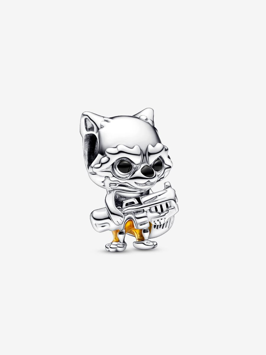Pandora | Charm | Rocket Raccoon | Argento Sterling 925 | Smalto a mano