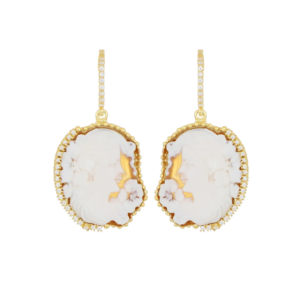 NIVY Orecchini Helen con Cammeo e Zirconi in Argento 925