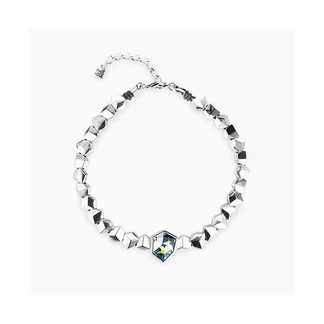 Unode50 Collana Donna Glacier Pietra Blu Swarovski | Argento | Fatto a Mano