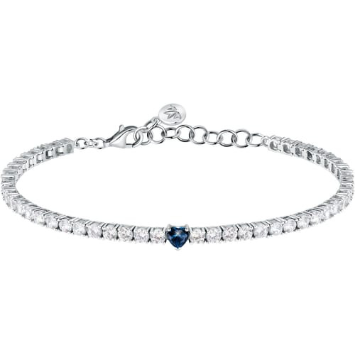 Bracciale Morellato Tesori in argento 925 tennis con zirconi bianchi e cuore blu