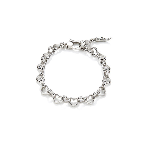 Giovanni Raspini | Bracciale Donna | Catena Cuori | Argento 925 | Fatto a mano