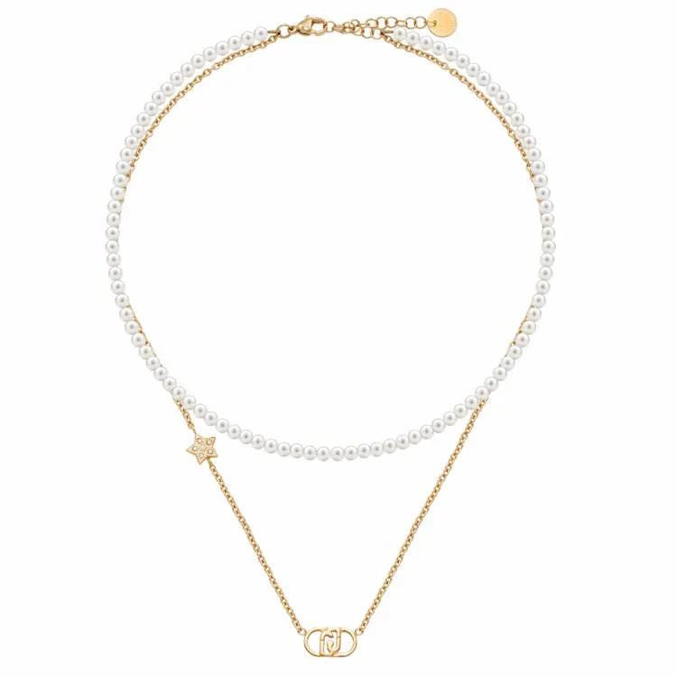 Liu Jo | Collana Donna | Perle multifilo con stella | Acciaio oro