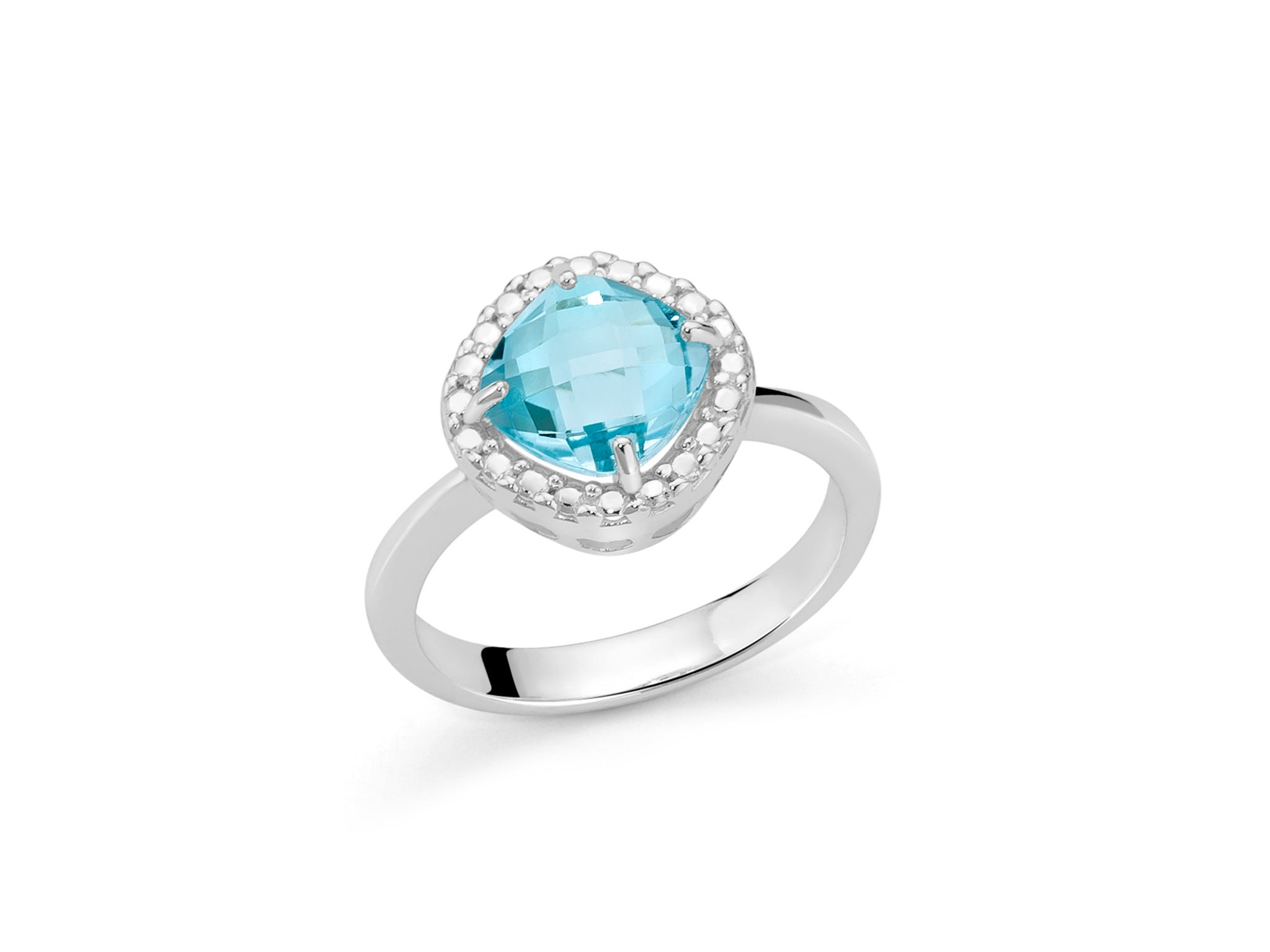 Miluna Anello Donna Topazio Azzurro 8x8mm | Argento 925 | Codice LID3640