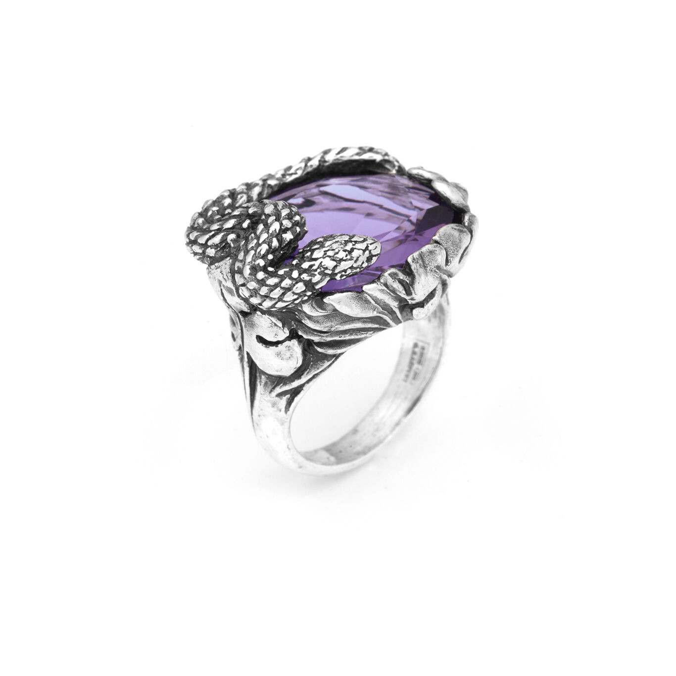 Giovanni Raspini | Anello Donna | Serpente Eden ametista | Argento | Artigianale