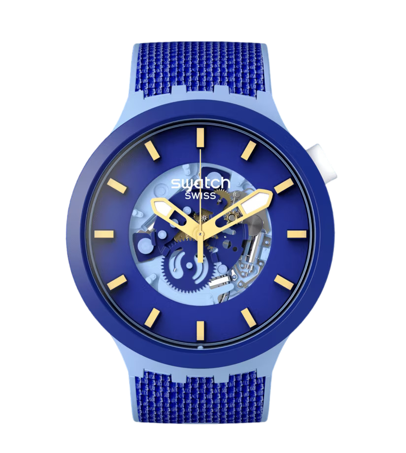Swatch Orologio Uomo Bouncing Blue | Biosourced | Oversize 47mm