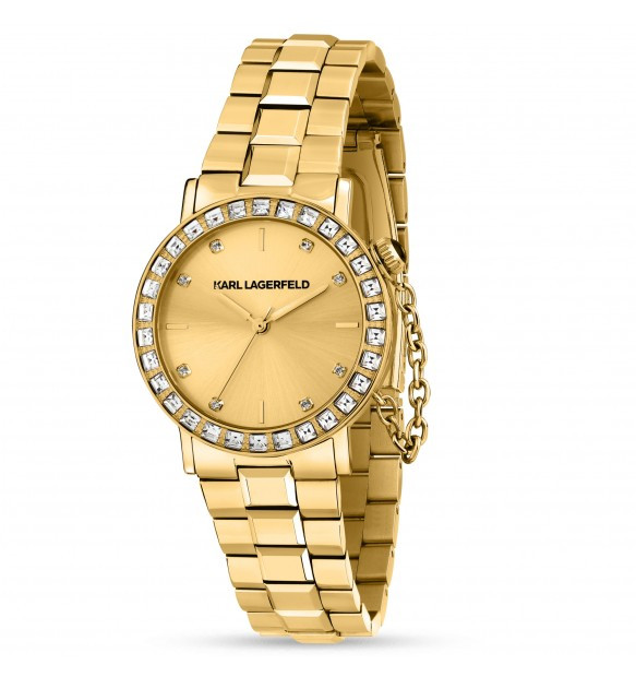 Karl Lagerfeld | Orologio Donna | Dorato con zirconi bianchi | Acciaio | Catena