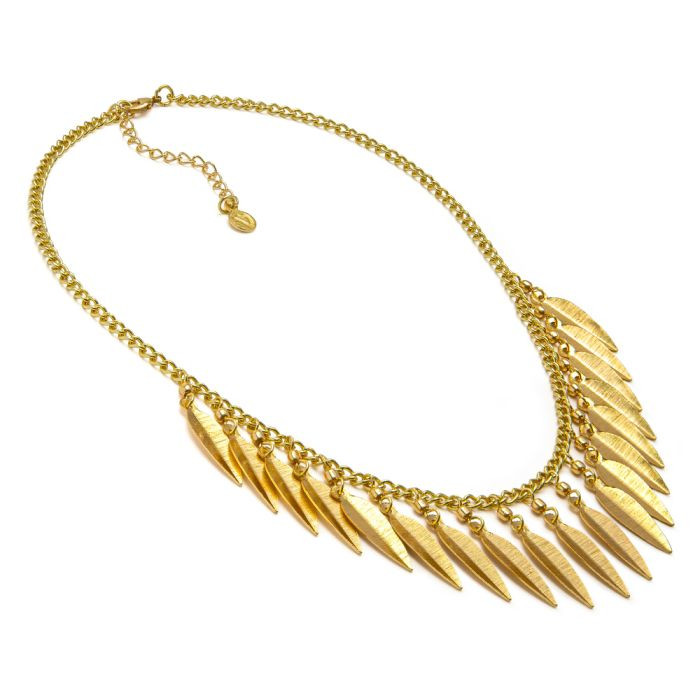 VESTOPAZZO Collana Donna Pendenti Foglie | Ottone Riciclato | Fatto a Mano