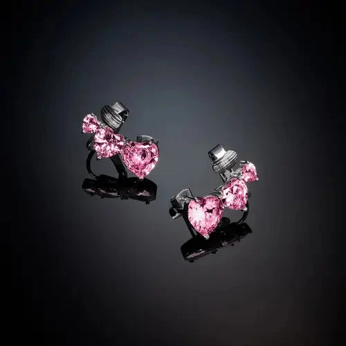 Chiara Ferragni Orecchini Cuore Infinity | Argento rodio | Cubic Zirconia Rosa