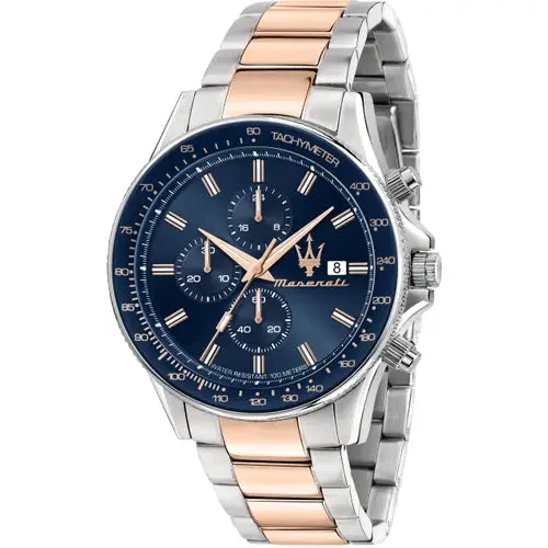 Maserati Orologio Uomo Cronografo Sfida | Acciaio Inossidabile | Quadrante Blu