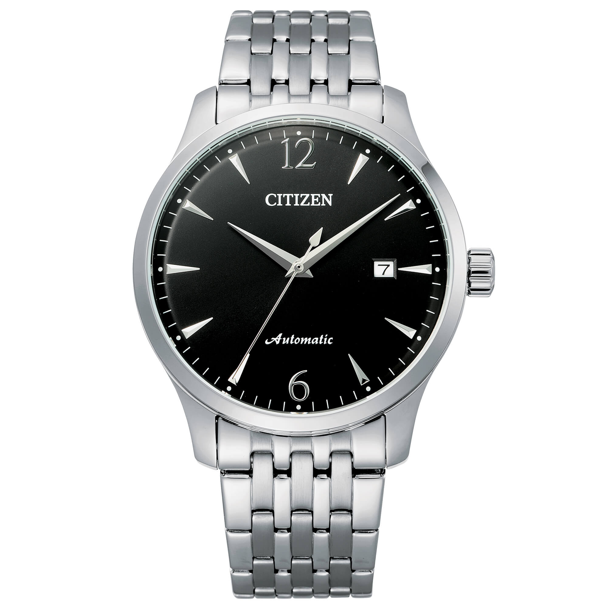 Citizen Automatico in Acciaio con Quadrante Nero e Bracciale Acciaio