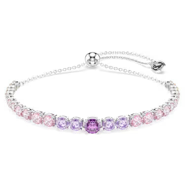 Bracciale Swarovski Matrix con cristalli pastello rosa viola e gialli