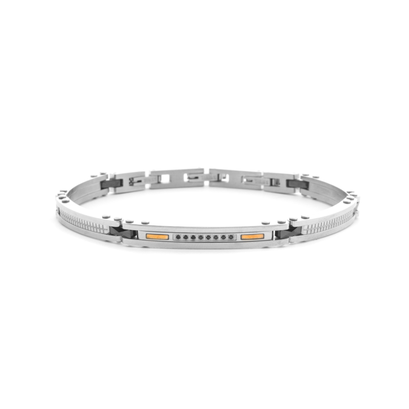 Cesare Paciotti 4Us Bracciale Uomo con Ceramica Nera e Oro 18kt