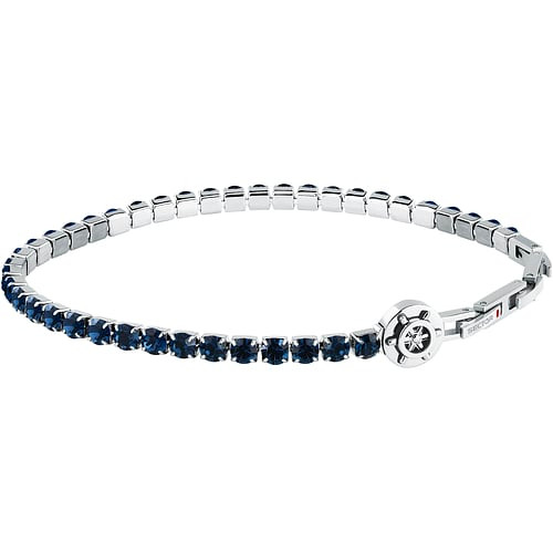 Bracciale Sector Tennis Uomo in Acciaio con Cristalli Blu