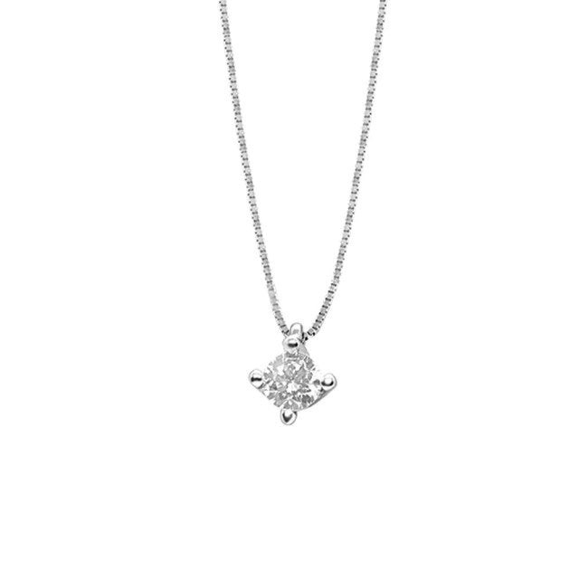 Alfieri & St John Collana Donna Punto Luce | Oro Bianco 18kt | Diamante