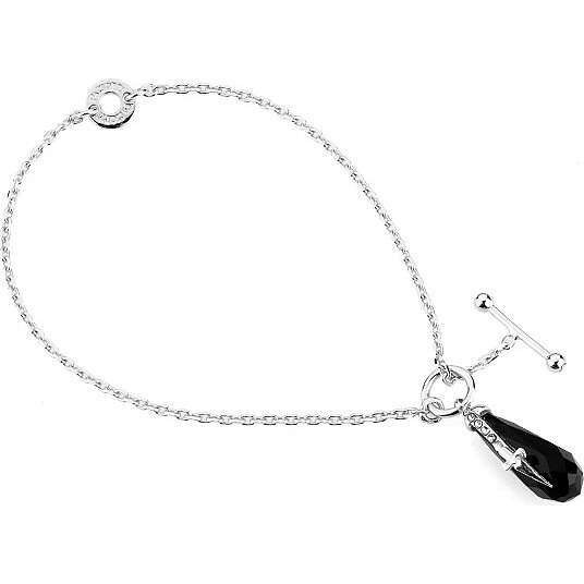Paciotti Bracciale Donna Pietra Lunga Nera | Argento | Misura Regolabile