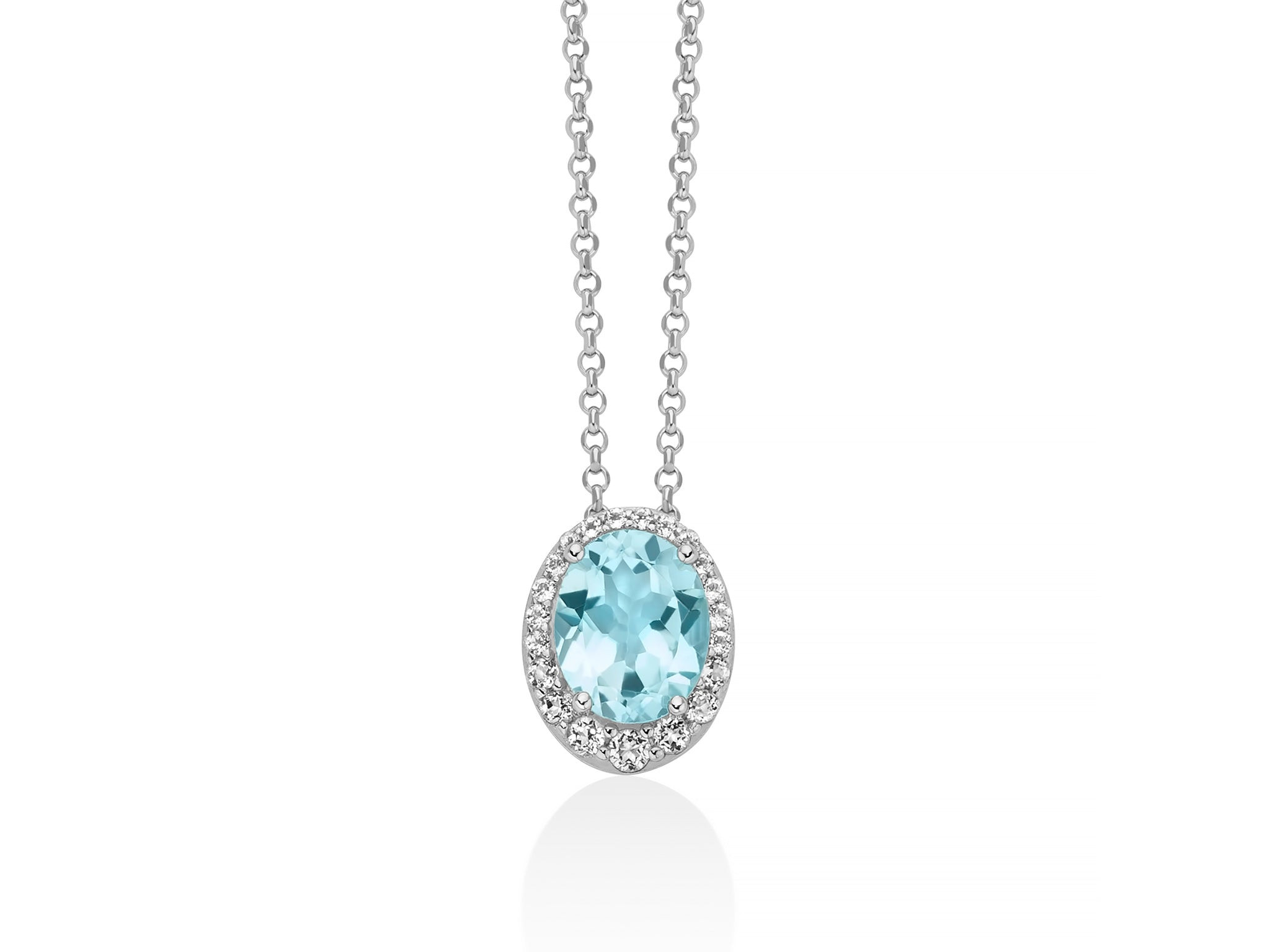 Collana Miluna Gemma del Cielo ovale in argento 925 CLD5441
