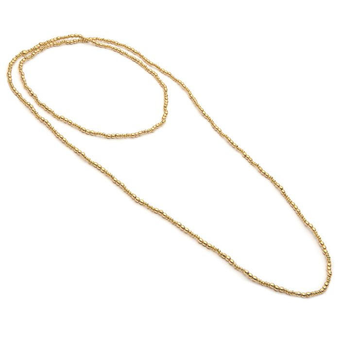 VESTOPAZZO Collana Lunga Sfere e Rondelle | Ottone Riciclato | Nickel Tested