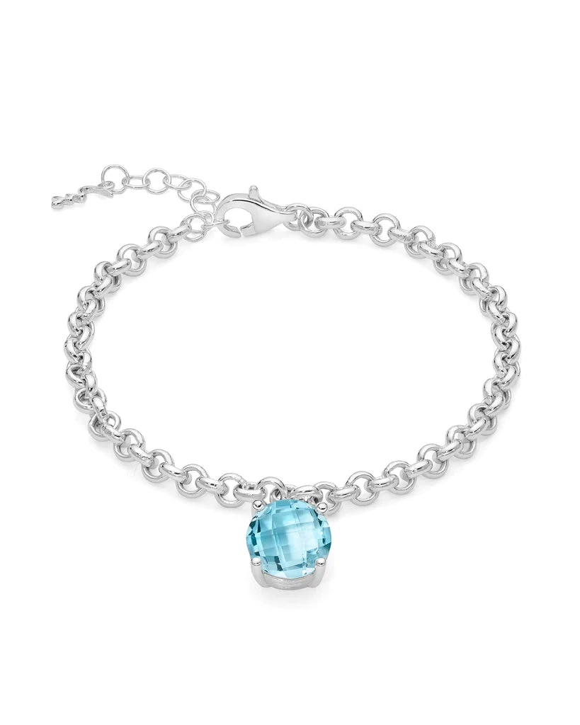 Miluna Bracciale Donna Topazio Azzurro 3,65 Ct | Argento 925 | Regolabile