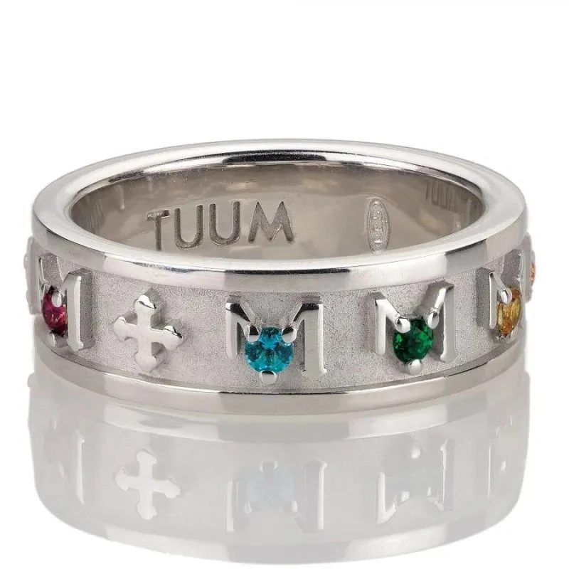 TUUM | Anello Donna | Rosario Topazi Multicolori | Argento 925 Rodiato | Decem